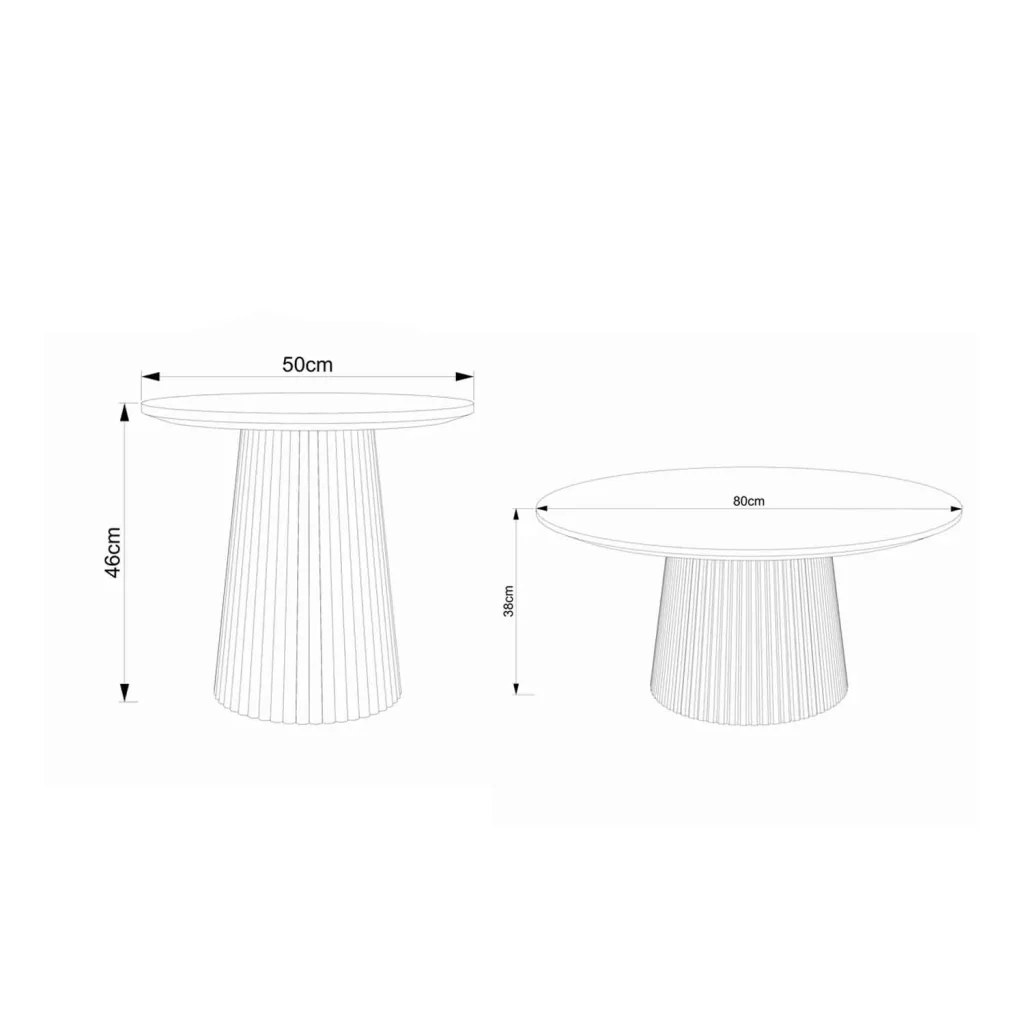 GOA SIDE TABLE & COFFEE TABLE COMBO - Dark Brown - Image 4